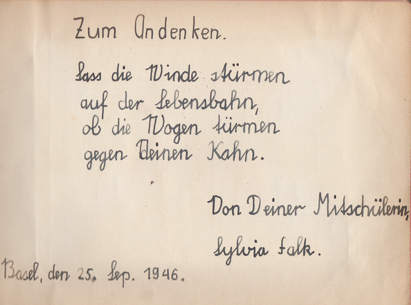 Archiv-Bild „Eintrag in ein Poesiealbum“