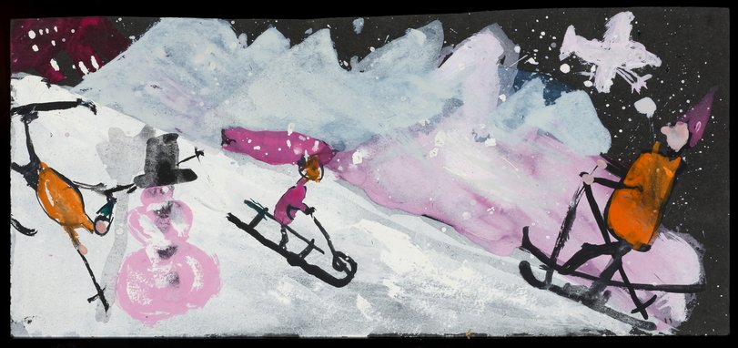 Archiv-Bild „Winterliches Treiben - Farbstudie nach Vivaldi: Die 4 Jahreszeiten“