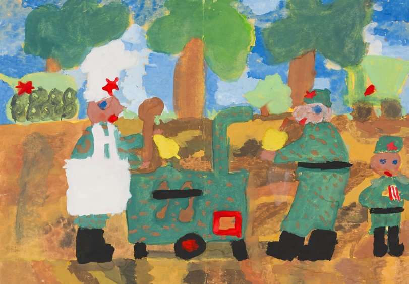 Archiv-Bild „Sowjetische Soldaten an einer Gulaschkanone“