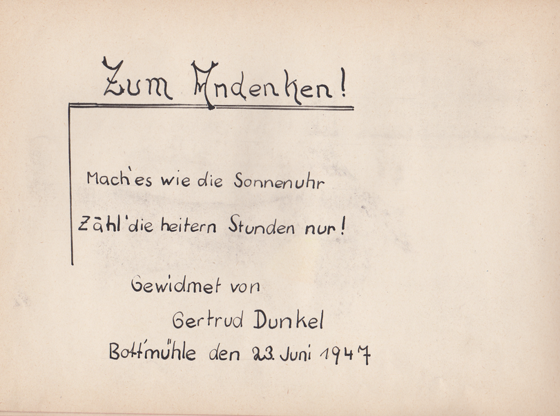 Archiv-Bild „Eintrag in ein Poesiealbum“