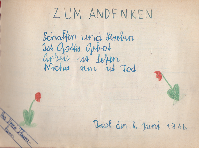 Archiv-Bild „Eintrag in ein Poesiealbum“