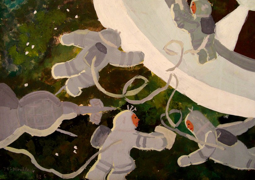 Archiv-Bild „Kosmonauten im Weltall“