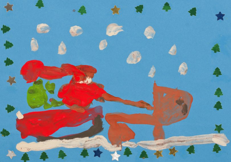 Archiv-Bild „Weihnachtsmann im Schlitten“