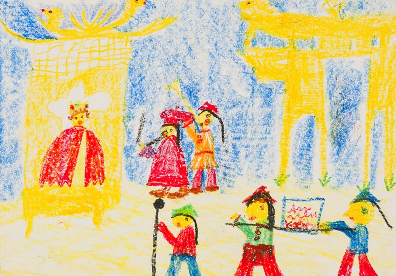 Archiv-Bild „Illustrationen Der Kaiser und die Nachtigall, Blatt 06“