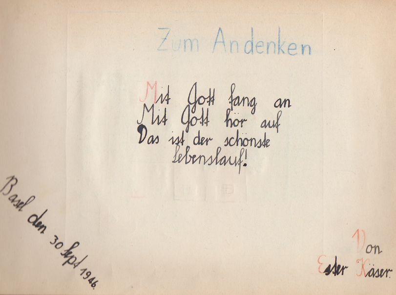 Archiv-Bild „Eintrag in ein Poesiealbum“