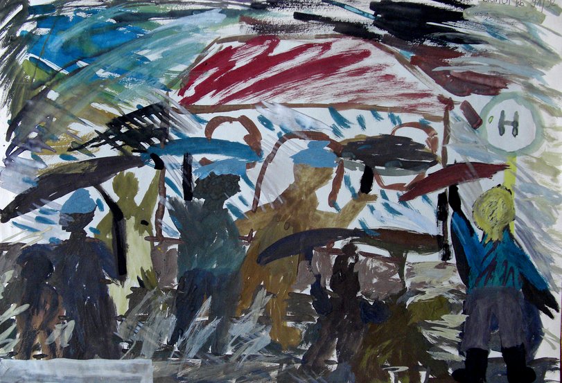 Archiv-Bild „Am Schulbus im November“