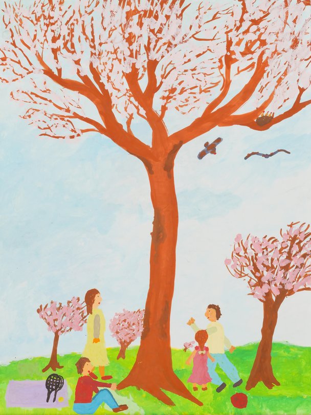 Archiv-Bild „Frühling – Spielnde Kinder auf einer Wiese“