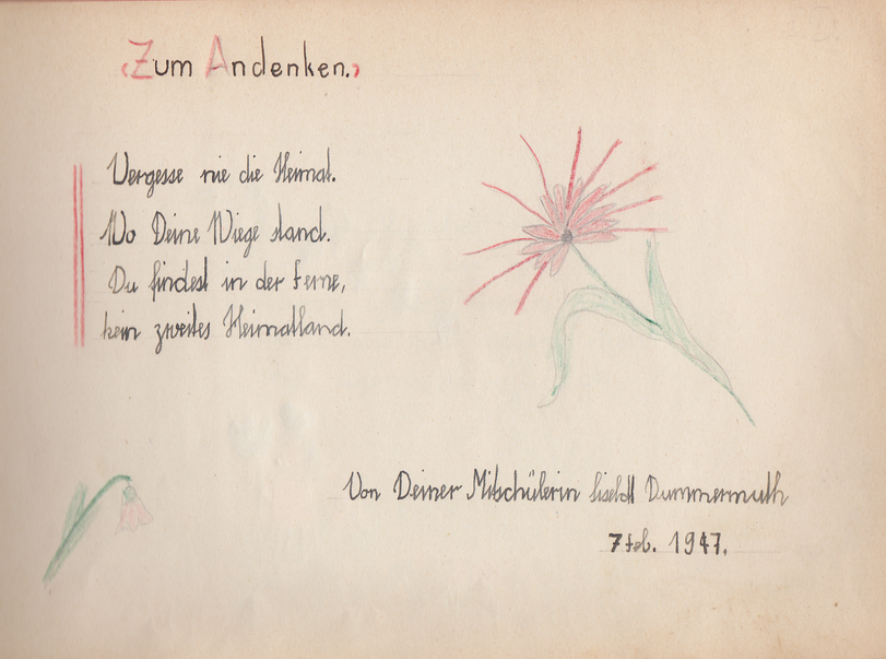 Archiv-Bild „Eintrag in ein Poesiealbum“