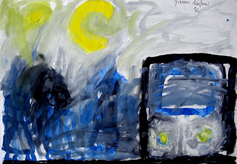 Archiv-Bild „Am Schulbus im Winter“