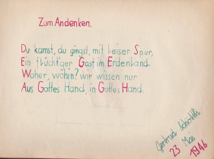 Archiv-Bild „Eintrag in ein Poesiealbum“