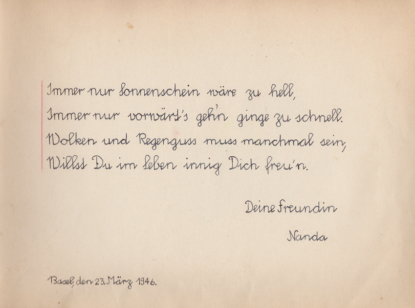 Archiv-Bild „Eintrag in ein Poesiealbum“