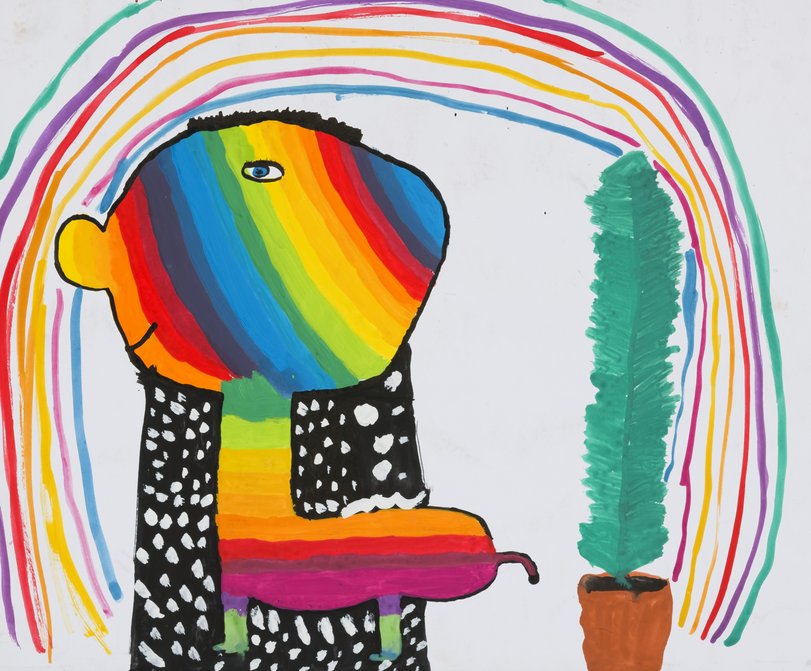 Archiv-Bild „Der regenbogenbunte Dinosaurier“