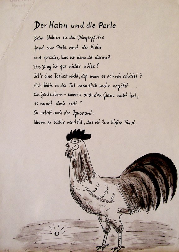 Archiv-Bild „Der Hahn und die Perle“