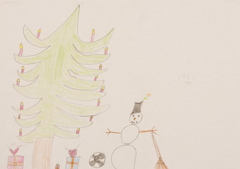 Archiv-Bild „Weihnachtsbaum und Schneemann“