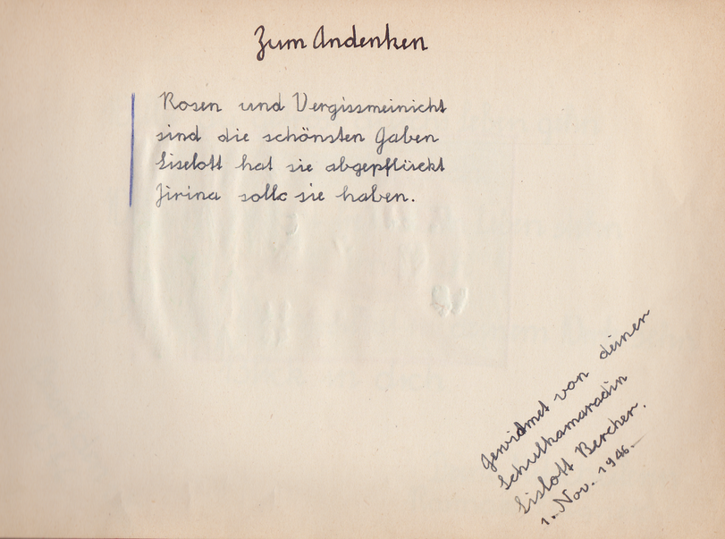 Archiv-Bild „Eintrag in ein Poesiealbum“