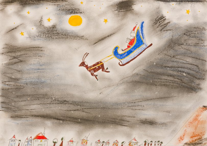 Archiv-Bild „Weihnachtsmann im Schlitten“