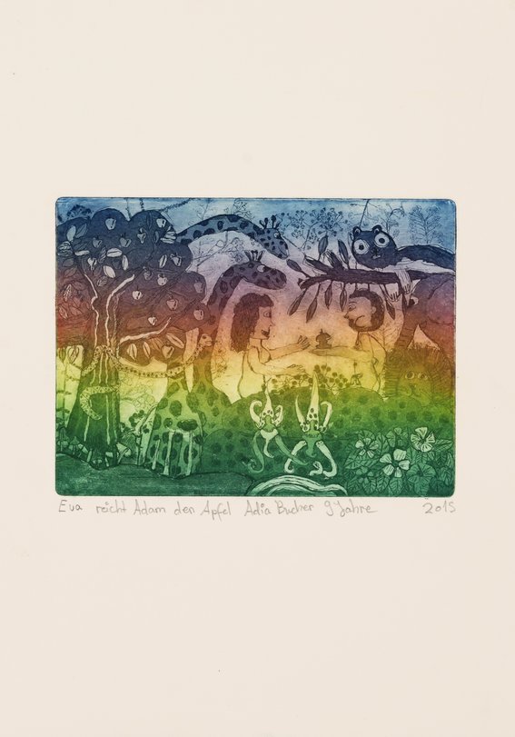 Archiv-Bild „Eva reicht Adam den Apfel“