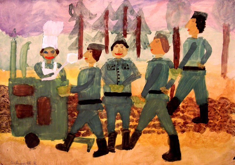 Archiv-Bild „Soldaten bei der Essensausgabe“