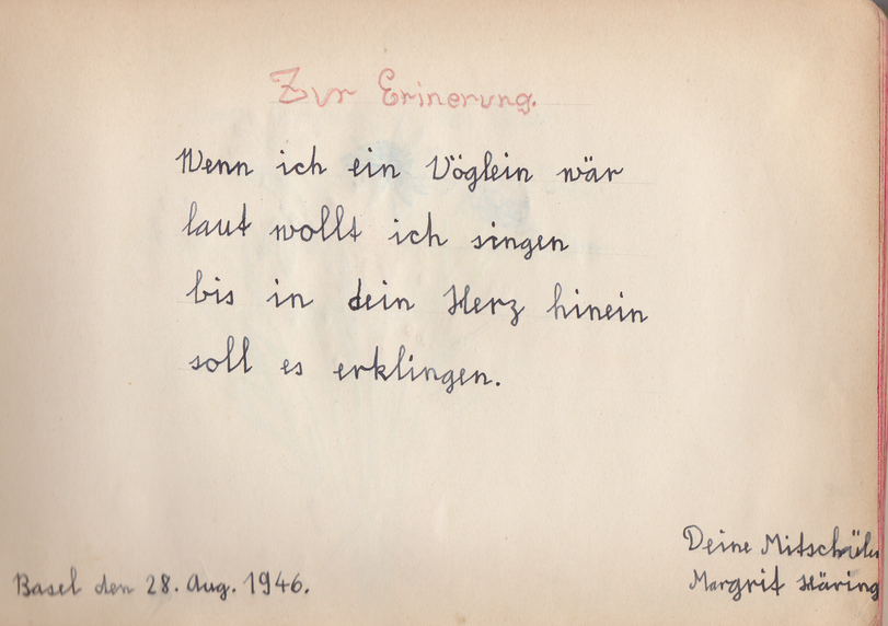 Archiv-Bild „Eintrag in ein Poesiealbum“