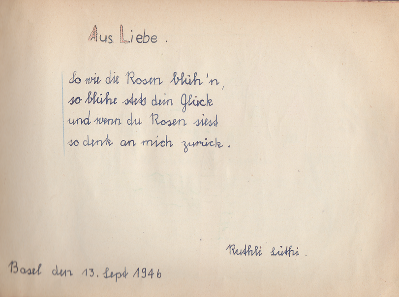 Archiv-Bild „Eintrag in ein Poesiealbum“