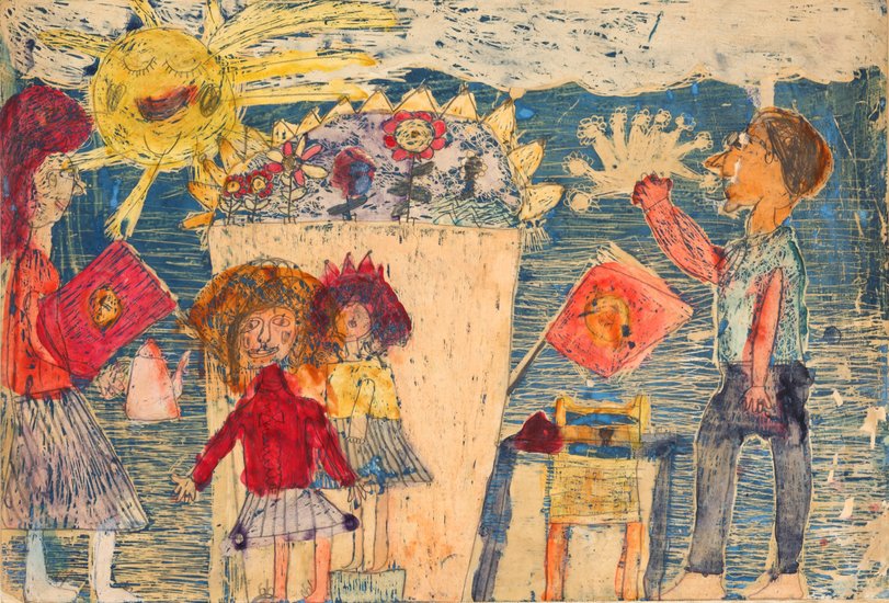 Archiv-Bild „Bei Vati im Wahllokal“