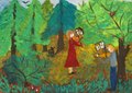 Archiv-Bild „Kinder mit Laternen im Wald“