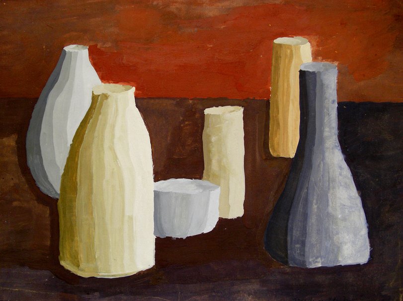 Archiv-Bild „Stillleben mit Vasen im Licht“