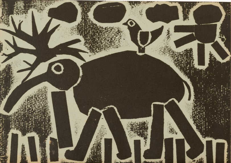 Archiv-Bild „Elefant mit Vogel auf dem Rücken“