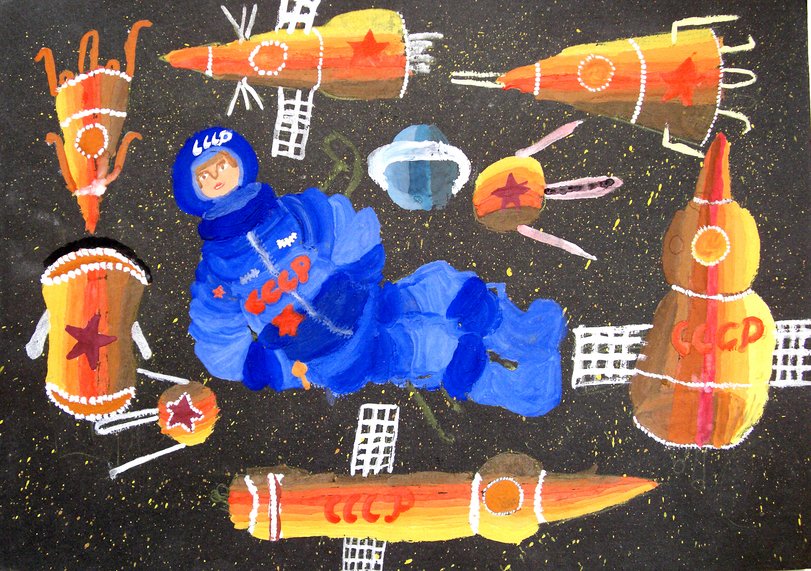 Archiv-Bild „Sowjetische Kosmonauten im Weltall“