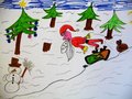 Archiv-Bild „Weihnachtsmann fällt in den Schnee“