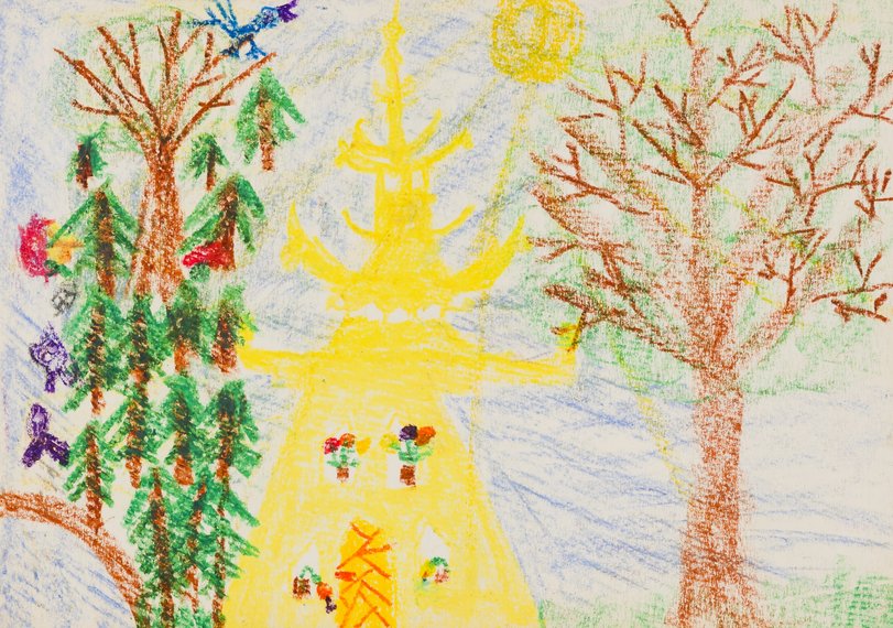 Archiv-Bild „Illustrationen Der Kaiser und die Nachtigall, Blatt 01“