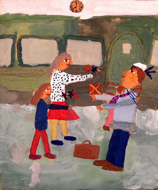 Archiv-Bild „Vati kommt“