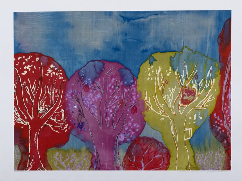 Archiv-Bild „Phantastischer Wald, AG Kreative Textiltechnik, Gemeinschaftsarbeit“