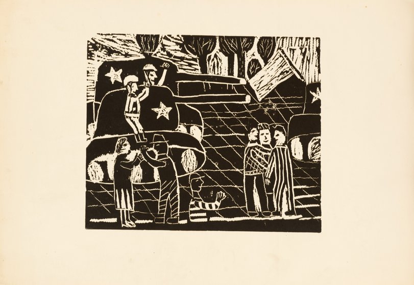 Archiv-Bild „Sowjetsoldaten diskutieren mit Widerstandskämpfern“