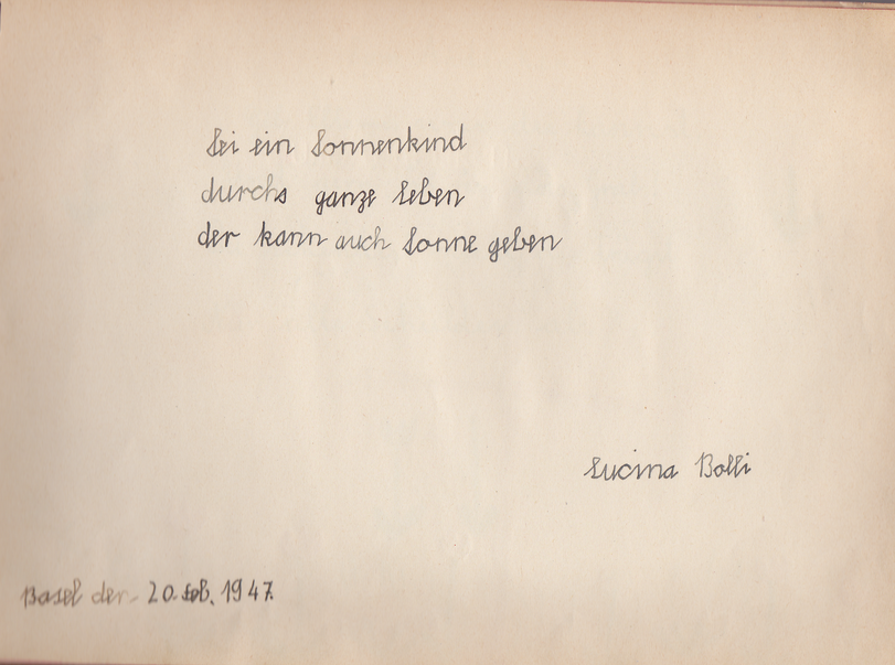 Archiv-Bild „Eintrag in ein Poesiealbum“
