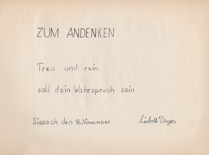 Archiv-Bild „Eintrag in ein Poesiealbum“