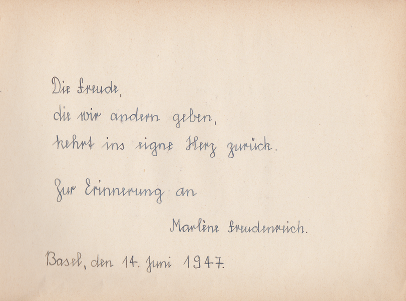 Archiv-Bild „Eintrag in ein Poesiealbum“