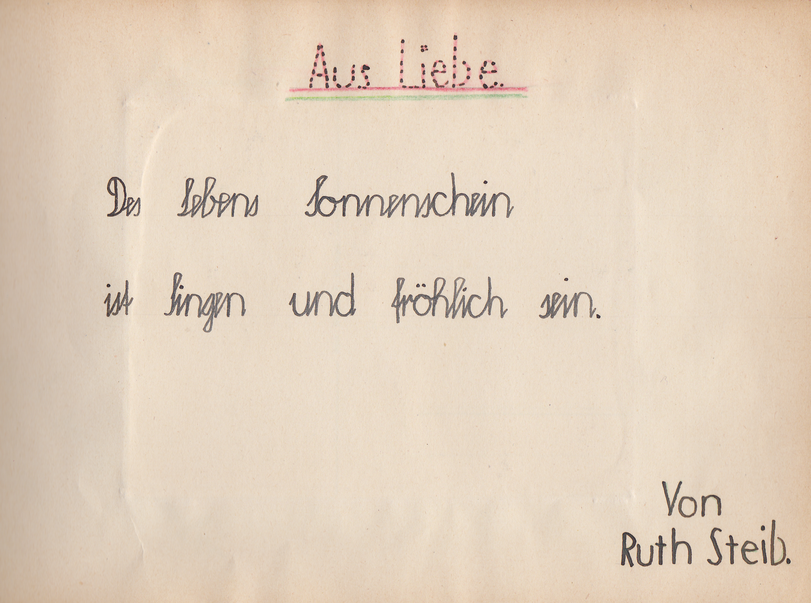 Archiv-Bild „Eintrag in ein Poesiealbum“