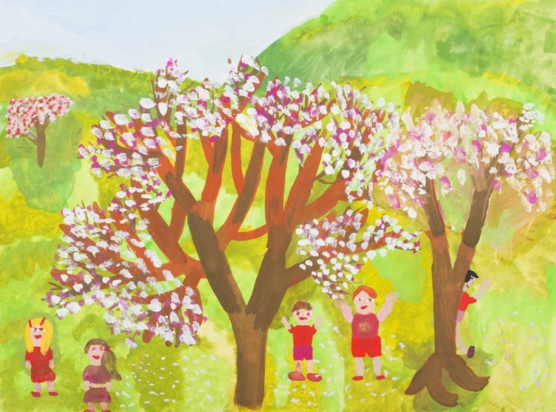 Archiv-Bild „Frühling – Kinder auf einer Wiese“