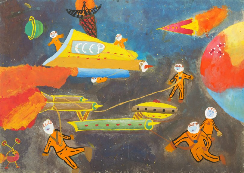 Archiv-Bild „Die Kosmonauten schweben im All“