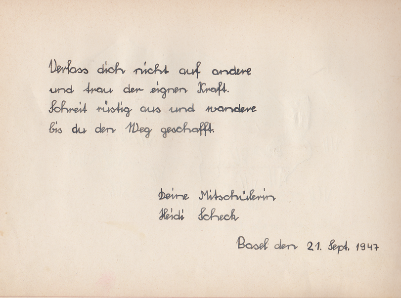 Archiv-Bild „Eintrag in ein Poesiealbum“