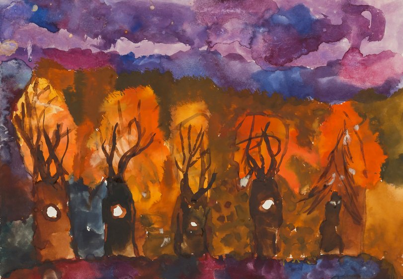 Archiv-Bild „Abends im Herbstwald“