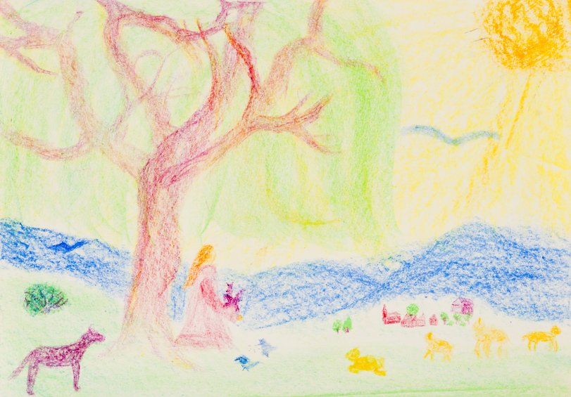 Archiv-Bild „Landschaft, Blick auf ein Dorf“