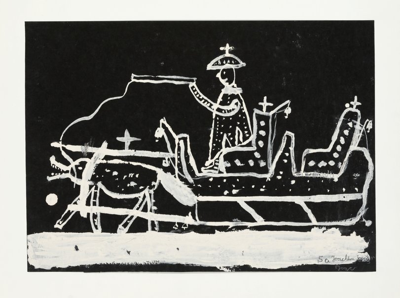 Archiv-Bild „Schlittenfahrt im Schnee – nachts“