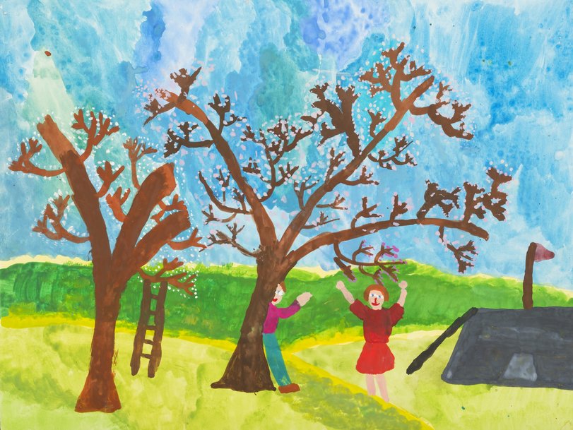 Archiv-Bild „Frühling – Kinder auf einer Wiese“