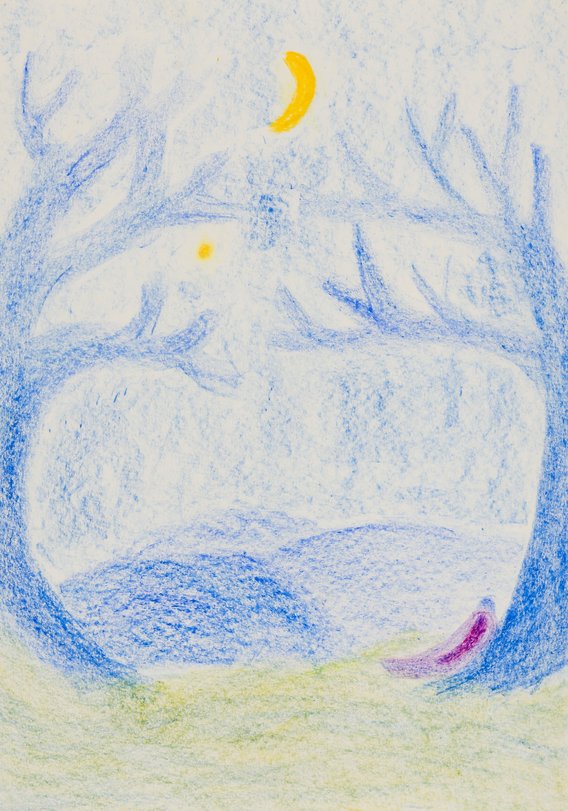 Archiv-Bild „Mensch an Baumstamm gelehnt, Nacht“