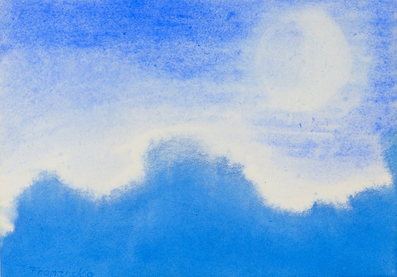 Archiv-Bild „Landschaft in Blau, Farbstudie“