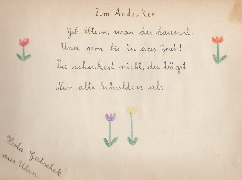 Archiv-Bild „Eintrag in ein Poesiealbum“