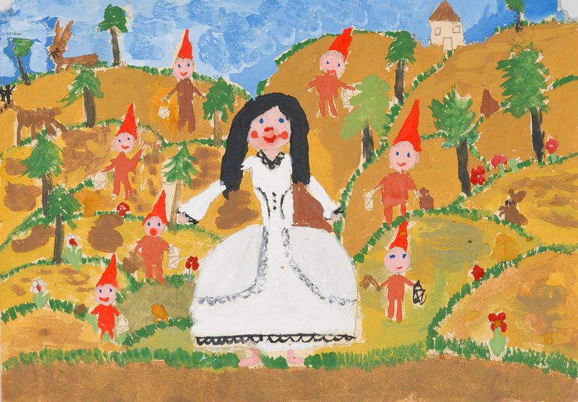 Archiv-Bild „Die sieben Zwerge sind froh, dass Schneewittchen wieder lebt“