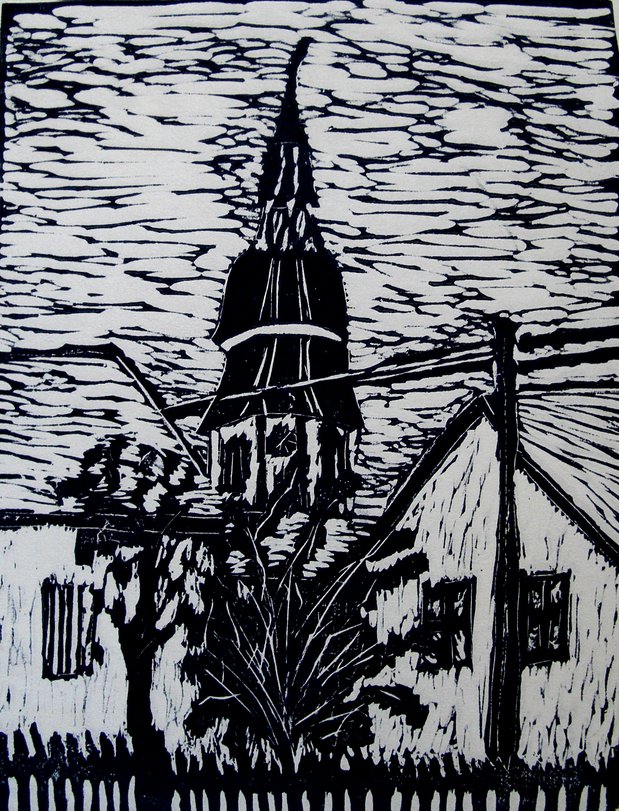 Archiv-Bild „Dorfansicht, Kalenderblatt“